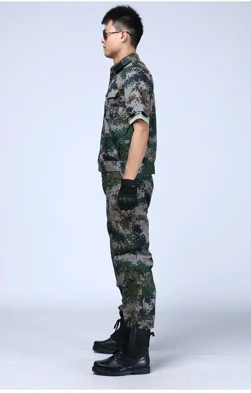 批发迷彩短袖 07数码丛林迷彩短袖套装 07迷彩短袖 军训迷彩服