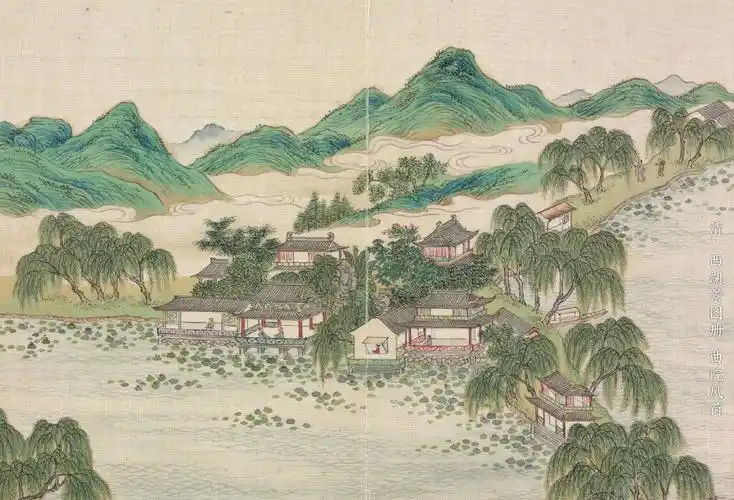 西湖风景美如画,古代画中赏美景:峰峦叠翠,人间佳景