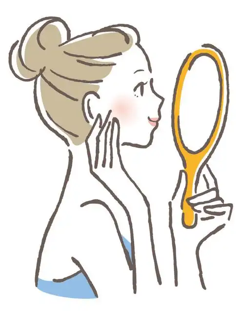 矢量美女照镜子