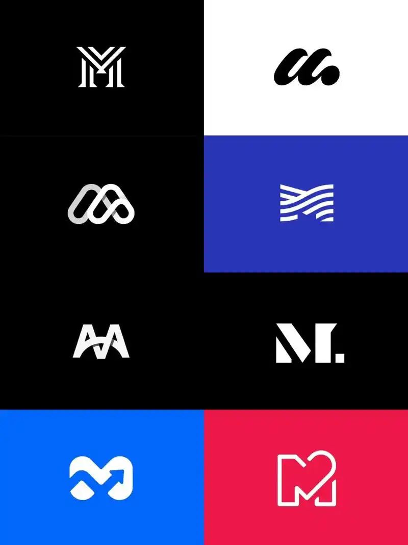 字母m元素logo设计.每日看一遍,提高审美,累积灵感,发掘 - 抖音