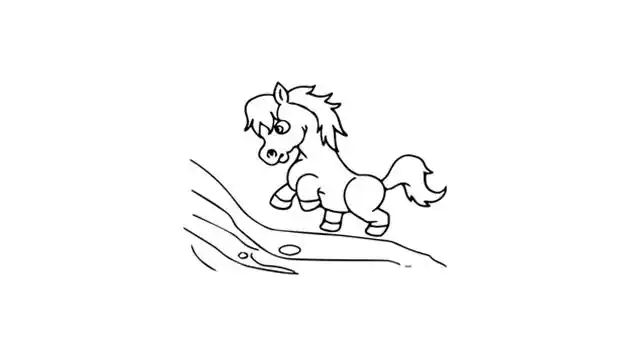 小马过河简笔画怎么画