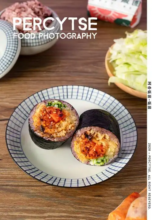 满满都是料的大饭团percytse美食摄影