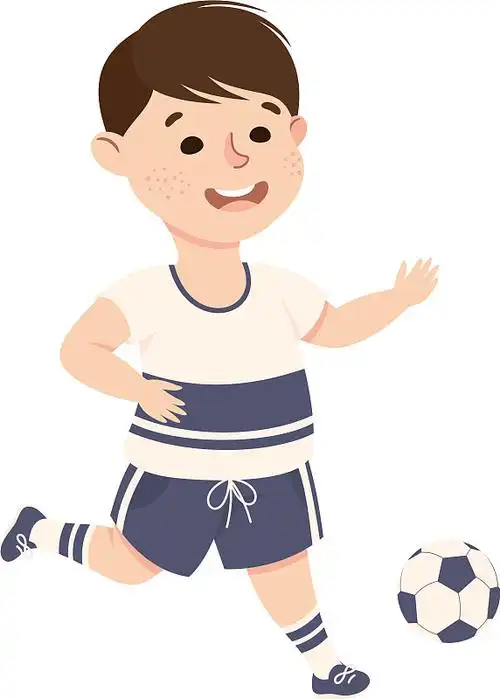 可爱的男孩踢足球的孩子做运动活跃图片