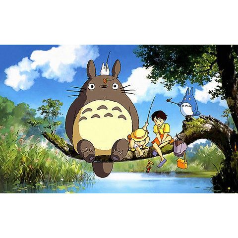 宫崎骏动画龙猫小月小梅幼儿园儿童房墙贴壁纸贴画