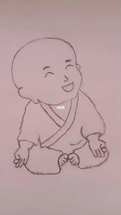 简笔画小和尚
