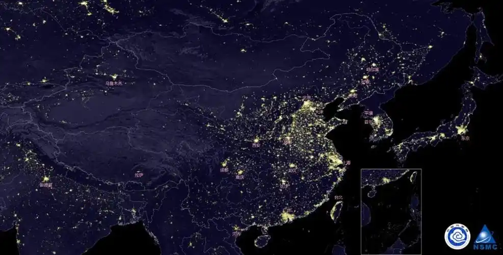 粤东地区都市圈珠三角城市群一片光亮把镜头拉向到广东省各市2021年12
