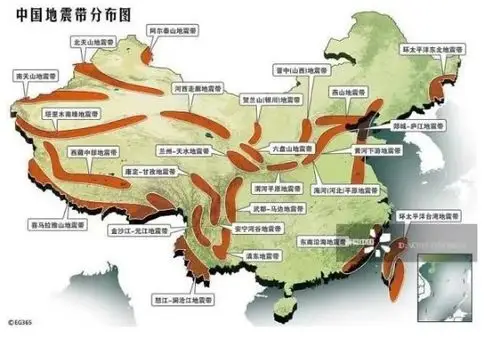 中国地震带划分图 | 来自网络