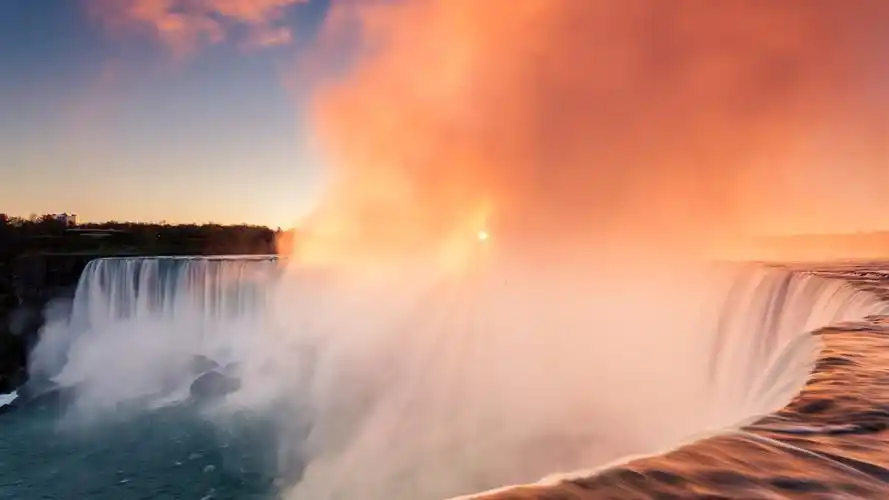 日落瀑布,水蒸汽,流 壁纸 | 1920x1080 全高清 壁纸下载 | cn.best-wa
