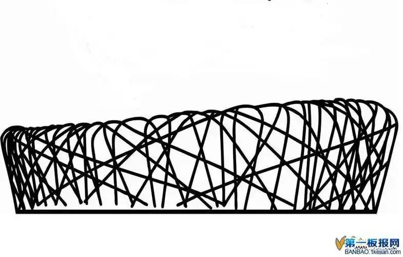 北京鸟巢国家体育场简笔画图片