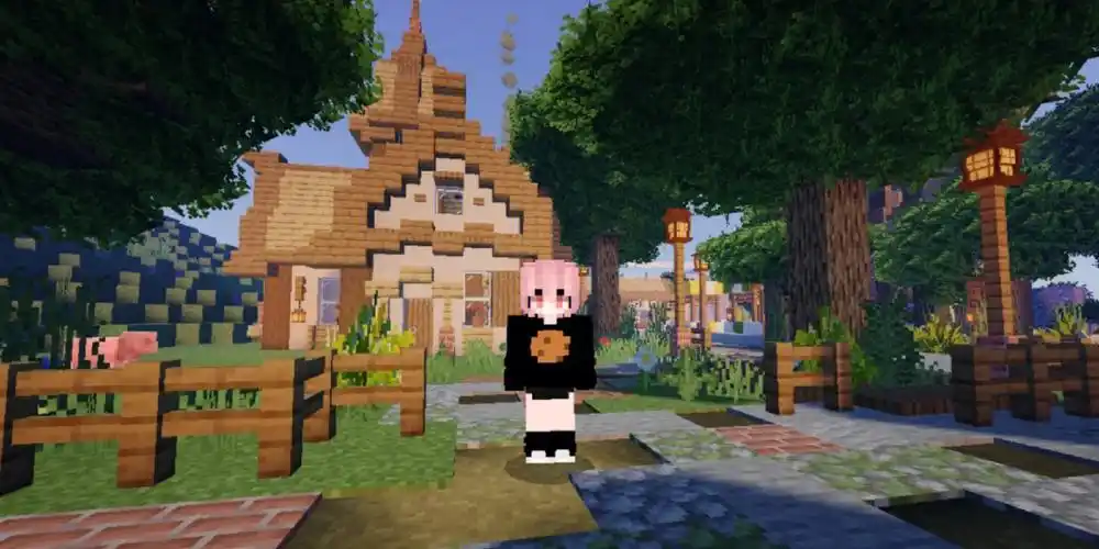 现在开房间,欢迎大家光临小镇哦#我的世界建筑  #我的世界小镇