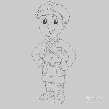 红军怎么画简笔画