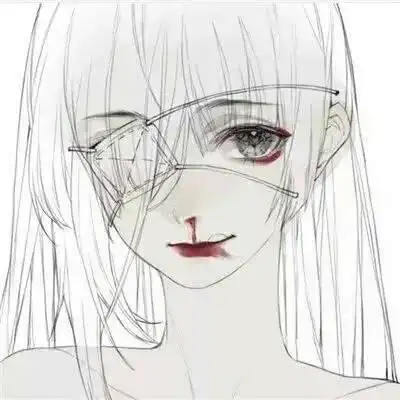 暗黑系病女头像动漫黑白女生冷酷嗜血恐怖惊悚头像图片