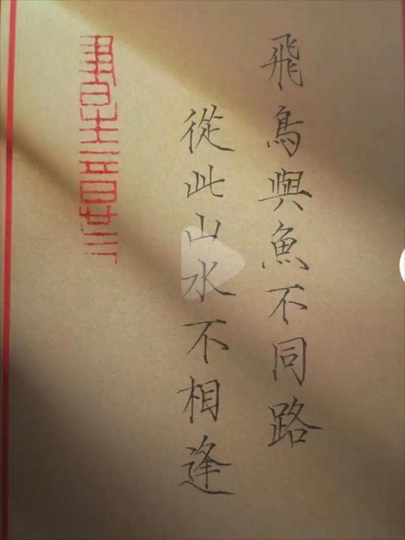 飞鸟与鱼不同路,从此山水不相逢