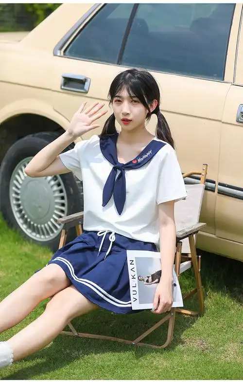 实拍2024初中高中学生校服夏季套装班服夏装园服学院风毕业演出
