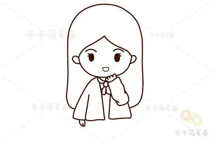 女孩简笔画教程简单漂亮