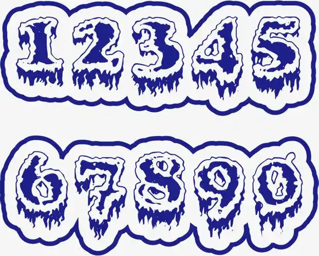 冰雪的艺术字数字