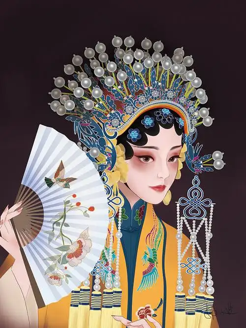 国粹京剧花旦花脸青衣