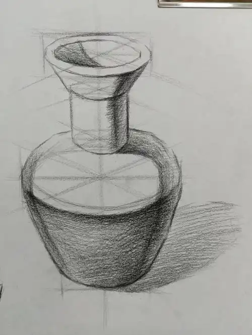 素描静物基础罐子画法结构过程图