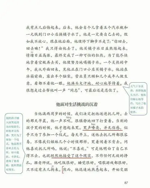 小学语文四下课堂笔记19我们家的男子汉