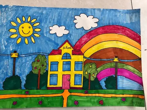 神鹿坊小学——-迎双节"我的校园"主题绘画,征文,书法活动纪实