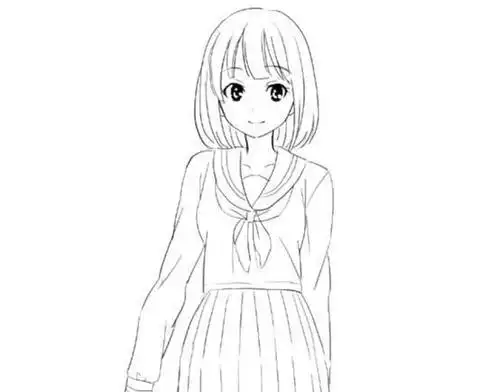 女生水手裙简笔画