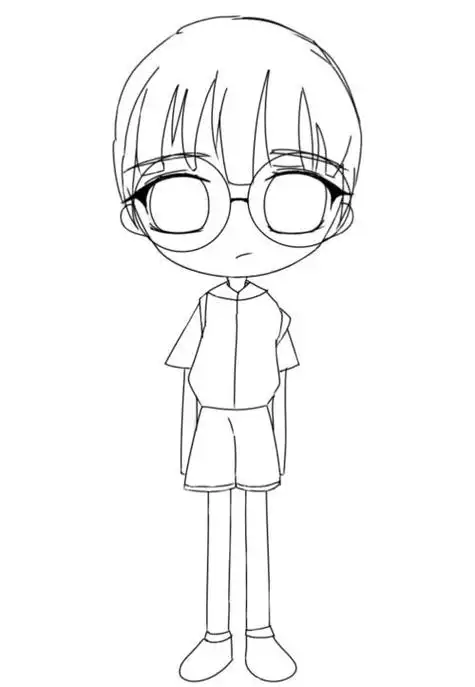 q版戴眼镜人简笔画