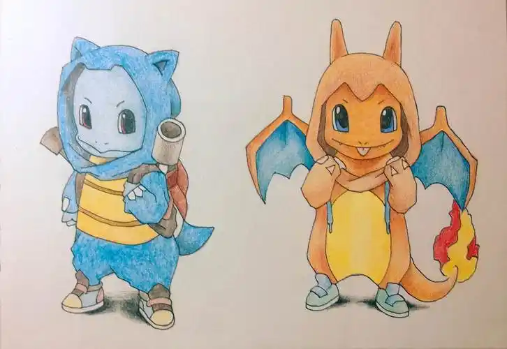 q版简画图片大全)神奇宝贝杰尼龟怎么画可爱的小乌龟宠物小精灵简笔