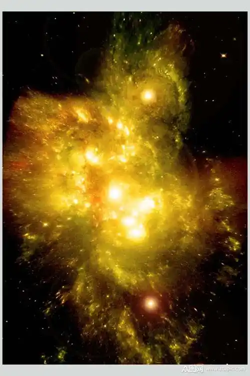 黄色绚丽梦幻宇宙太空摄影图