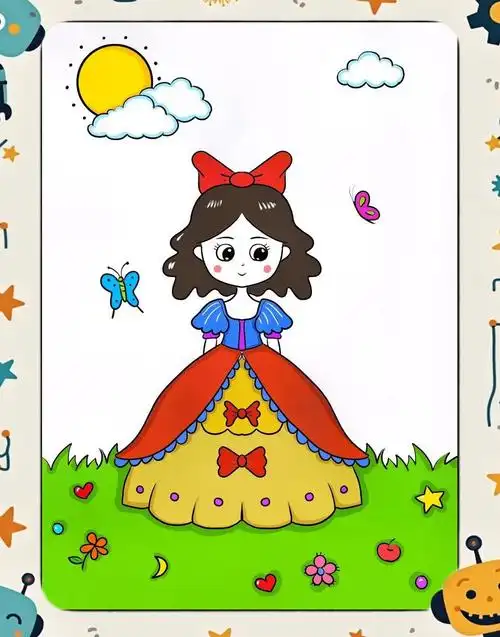 动漫课画白雪公主🎨