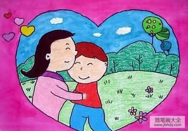 简笔画大全 儿童画 节日 母亲节儿童画五月的第二个星期日,是一个伟大