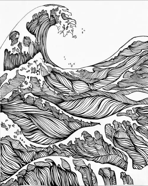 线条小练习海浪