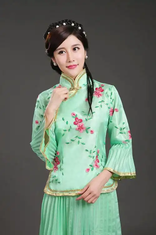 古装民国中式婚礼姐妹小凤仙戏服古筝演出服angelababy秀禾伴娘服