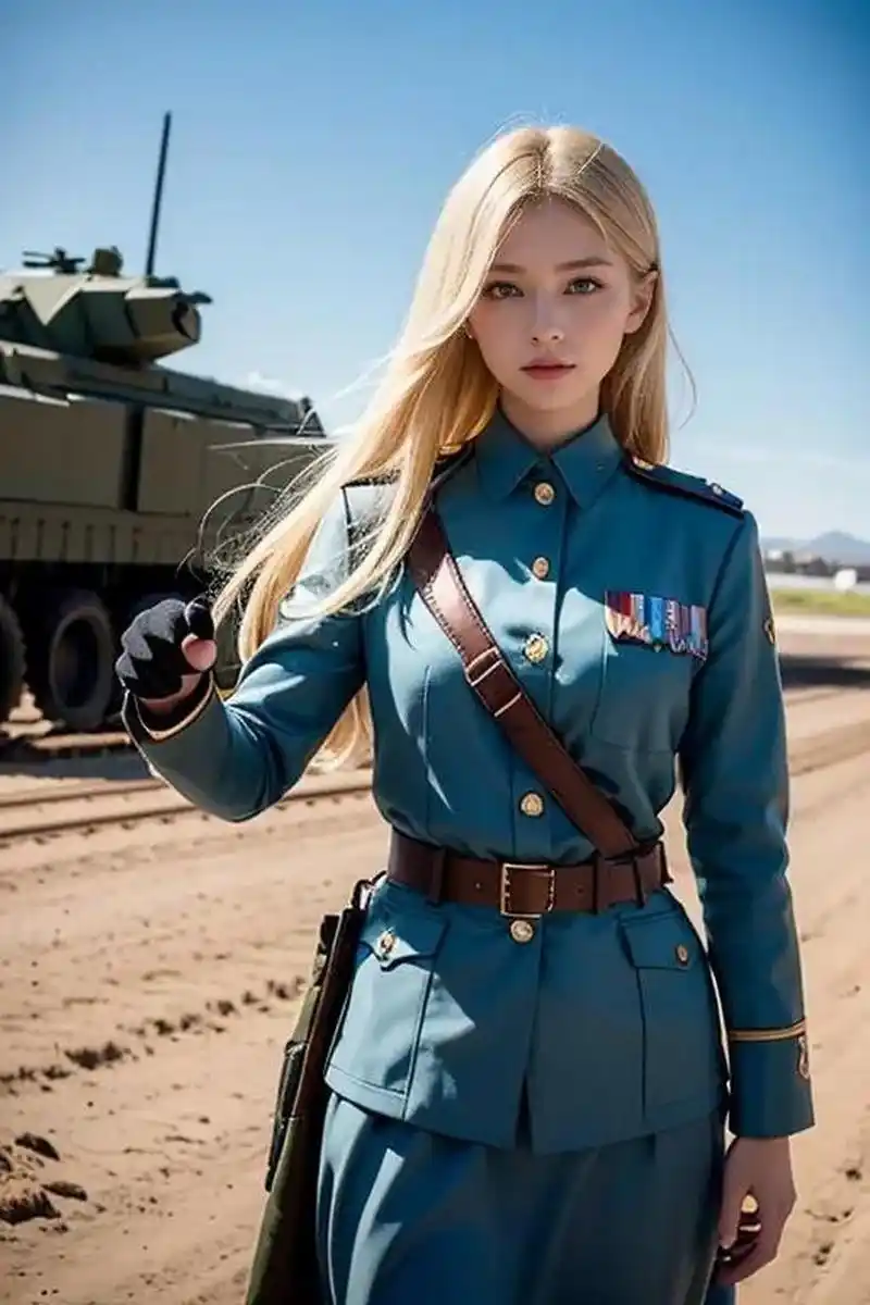 军装的女汉子,气质好到让坦克都害羞,金发蓝眼睛的俄罗斯女兵们像极了