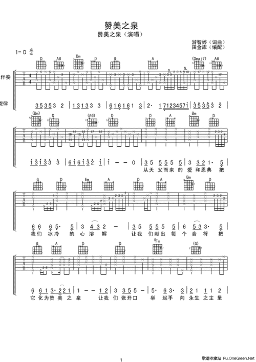 吉他谱●⊕赞美之泉1