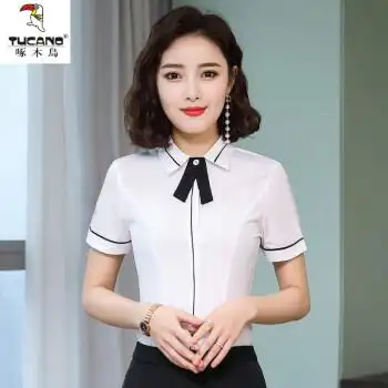 啄木鸟(tucano)职业衬衫女夏季工作服气质时尚ol正装工装酒店前台教师