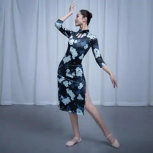 拉丁舞练功套装成年旗袍演出服艺考现代舞古典舞服