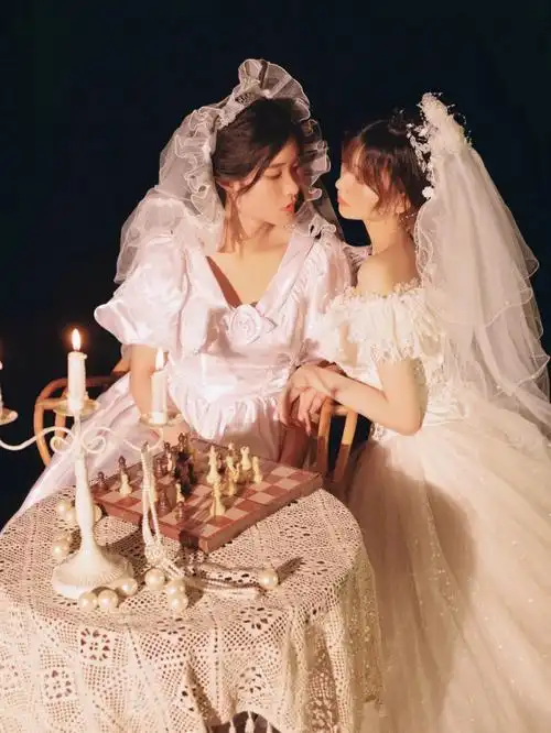 复古闺蜜婚纱超美婚纱写真75还不来拍78