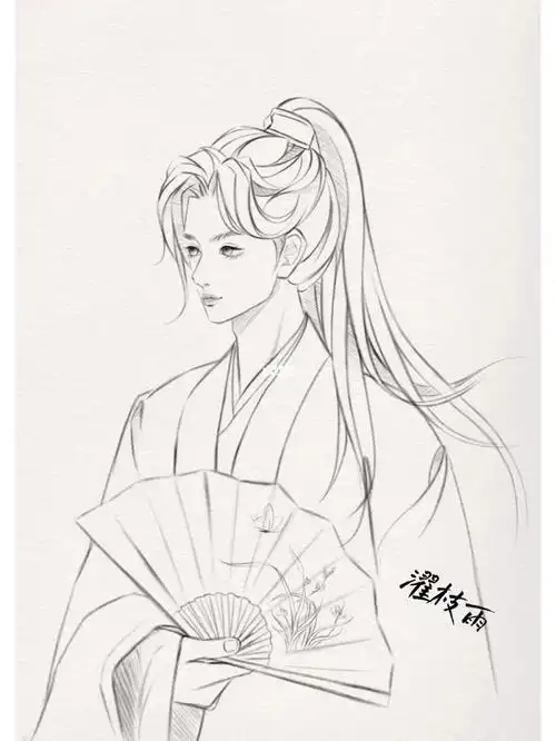 古风美男子线稿