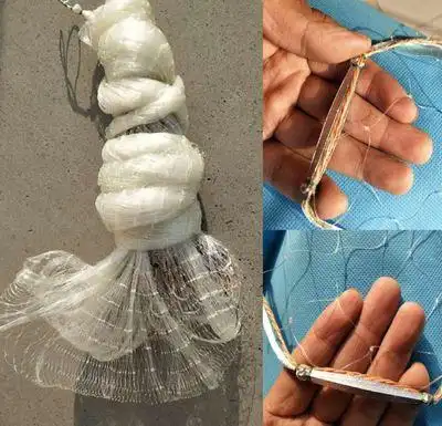 纯手工撒网老式传统手抛网手渔网抛网大号铅坠鱼网