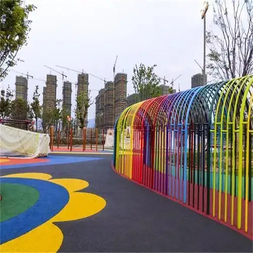 聚氨酯树脂透水胶粘石树池公园彩色路面铺装