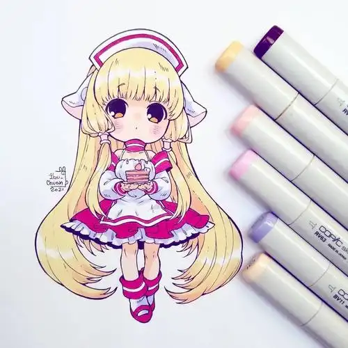 18岁小姐姐笔下q萌的二次元简笔人物