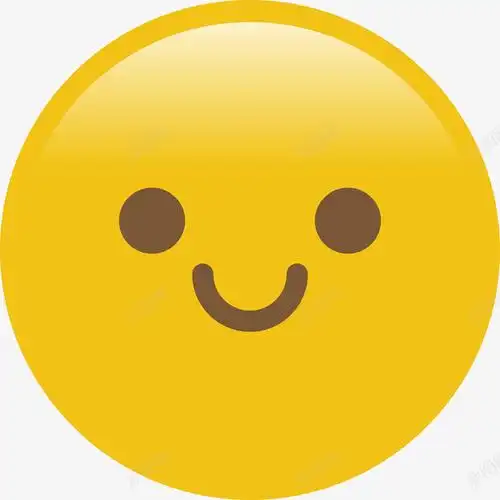 可爱卡通黄色圆脸3d开心表情