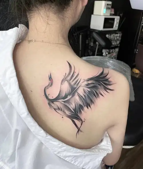 覆盖纹身水墨纹身后背纹身梵刺青