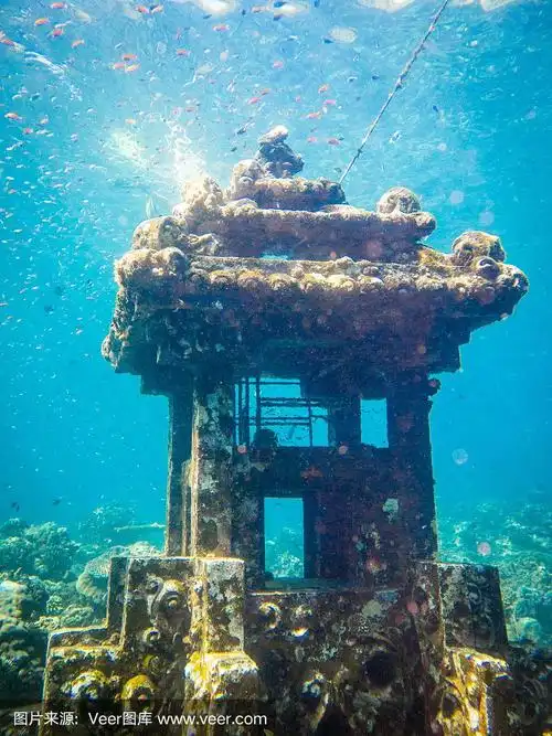 巴厘岛,水下,金字塔形,雕像,人工鱼礁