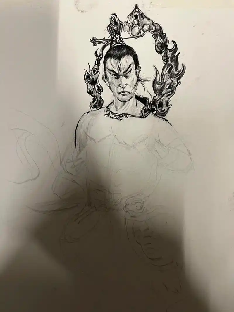 灌江口二郎显圣真君杨戬.#手绘 #临摹 #传统文化 #国风古 - 抖音