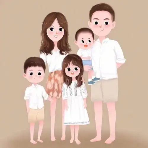 一家五口卡通头像78