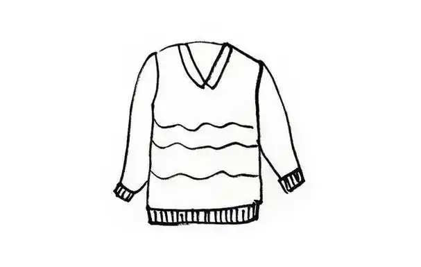 简笔画毛衣简笔画儿童5张毛衣针织衫上衣衣服手绘幼儿卡通简笔画简单