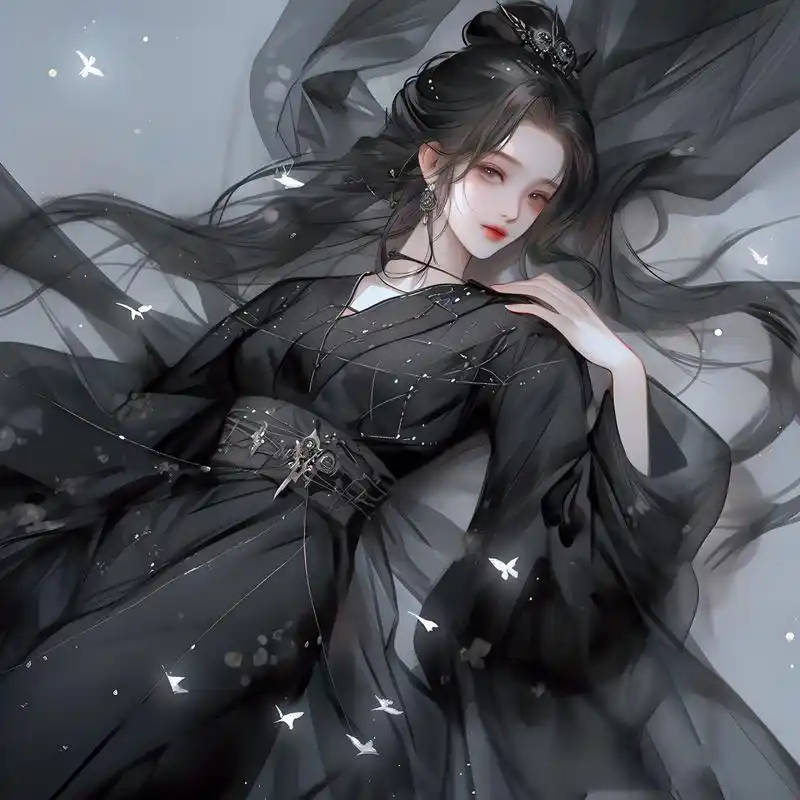 ▏古风女生头像 黑色,也许很多人认为代表冷酷, 其实在我看来,黑色是