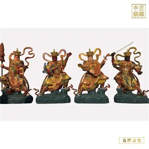 纯铜四大天王铜佛像 贴金彩绘黄铜四大天王铜像铸造厂-阿里巴巴