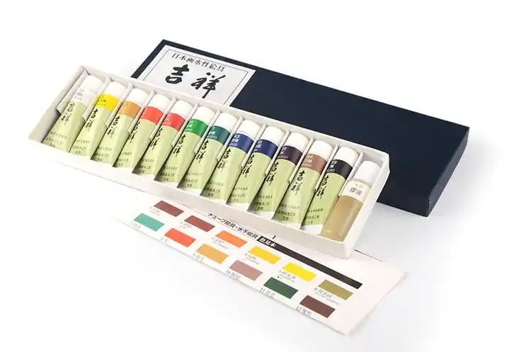 日本吉祥管状水性颜料套装12/24/30色套装 国画颜料 水彩颜料
